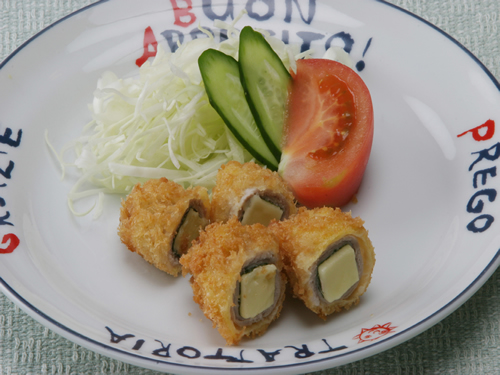 竹輪inアスパラdeわさチーズ肉巻きフライクラシル