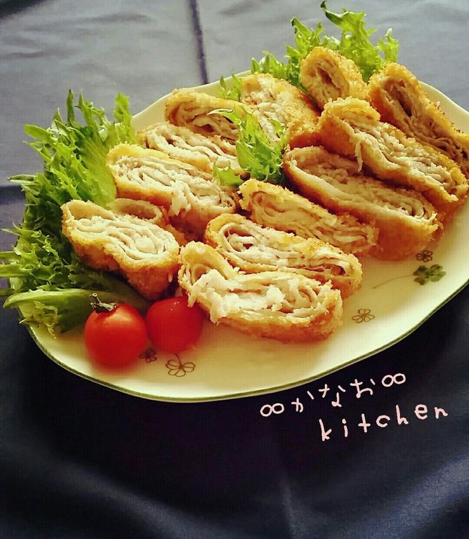 大葉とチーズのミルフィーユカツの作り方☆巻いて揚げるだけで簡単♪サクサク＆ジューシーなお手軽とんかつ！お弁当のおかずにも☆-Rolled Porkcutlet- 料理研究家ゆかり