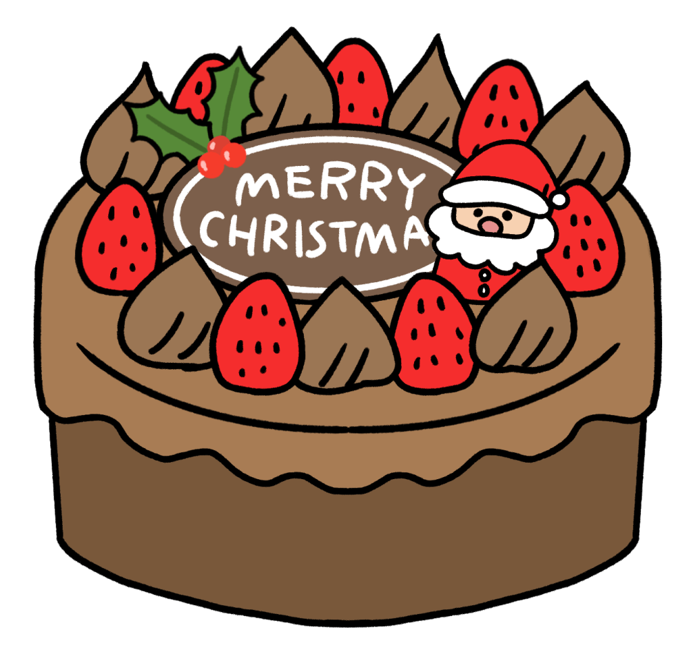 チョコレートケーキホール：イラスト無料