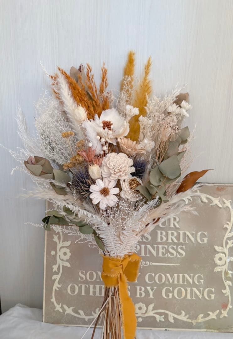 ウェディング 前撮り ブーケ などにドライフラワーブーケ