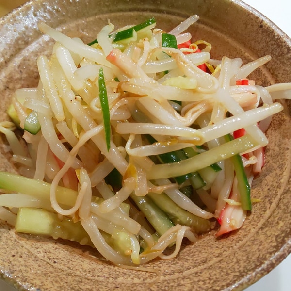 もやしとにんじんとキャベツと玉ねぎのレンジで酢の物