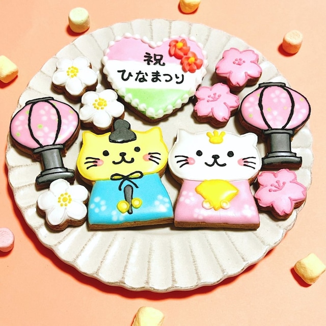 今年のひな祭り✿アイシングクッキー名古屋市熱田区♫アイシングクッキー教室copperia