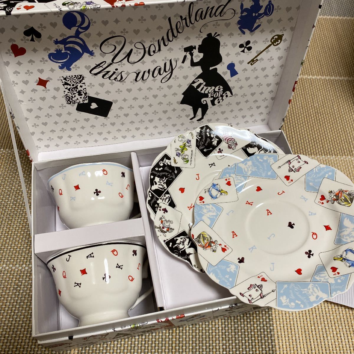 2客セット＊アリスのカップ&ソーサー＊不思議の国のアリス シンプルネイビー おうちアフタヌーンティ