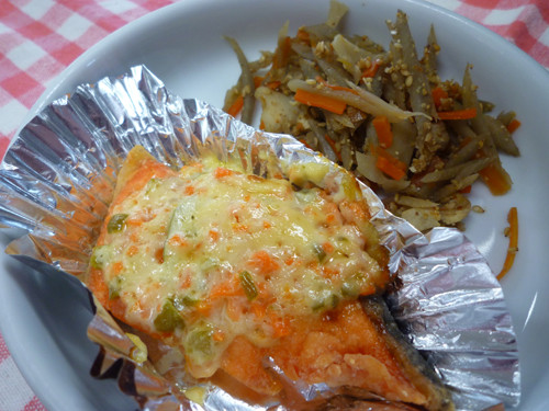 鮭ときのこのみそマヨ焼き