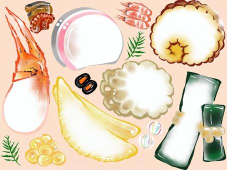 重箱に入ったおせち料理のイラスト無料イラスト素材のillalet
