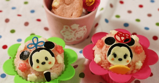 200228キャラ弁レシピ お花いっぱいひなまつり弁当