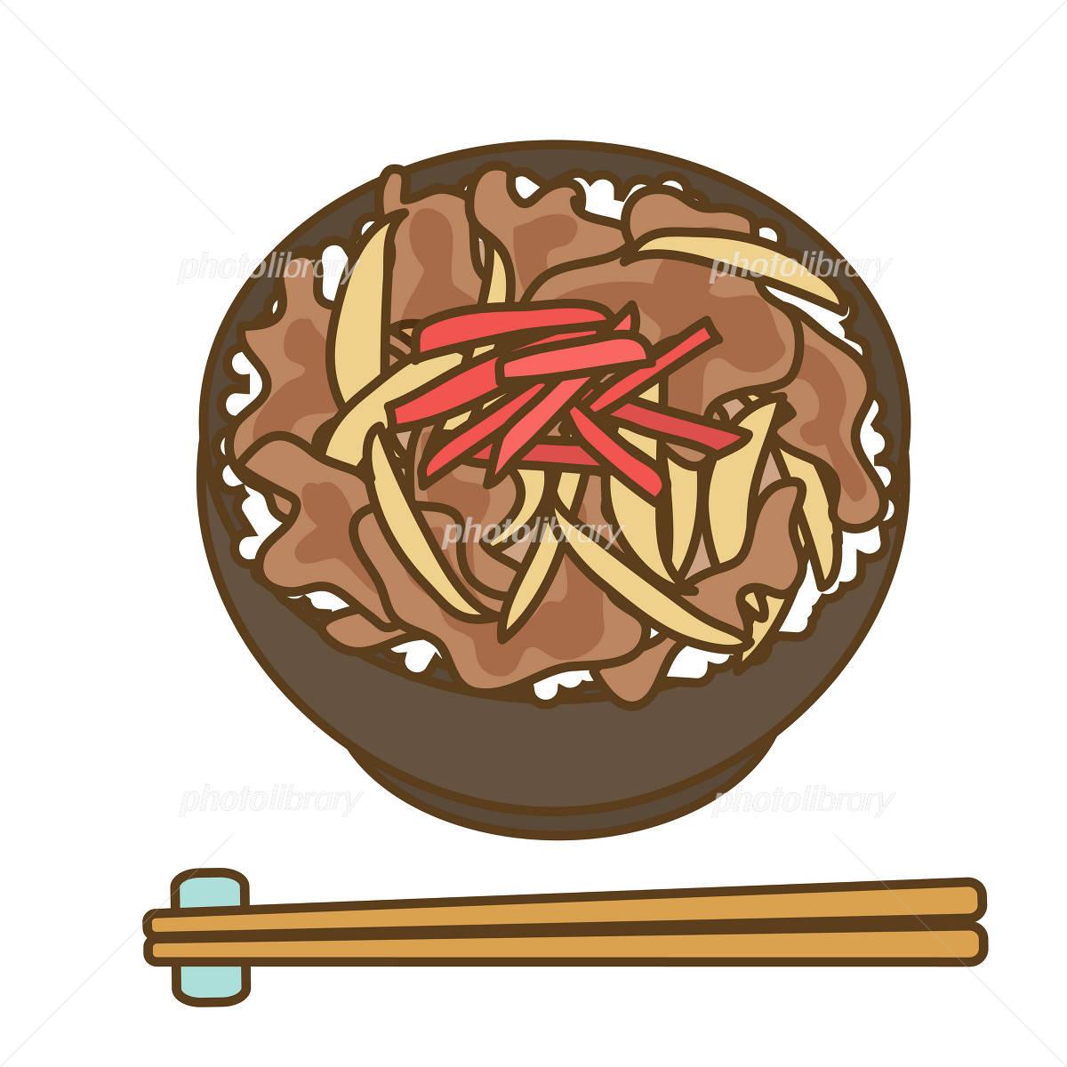 牛丼イラスト - No: 1207132無料イラスト・フリー素材なら「イラストAC」