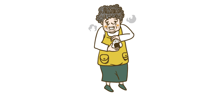 手に持ったおにぎりのイラスト素材195839677 毎月1点無料 フリー のストックフォト イメージマート