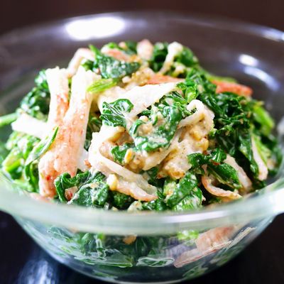 レンチンで和えるだけ！ ナスとカニカマのわさびマヨサラダ☆食欲アップに♪