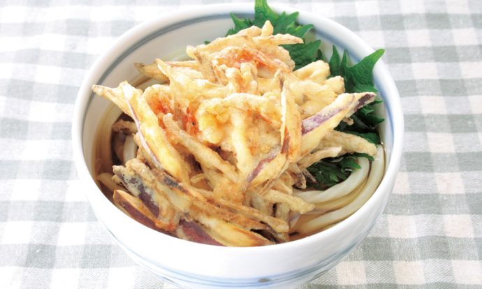 サクッとかき揚げがたまらない！ぶっかけかき揚げうどんCheRish Brun