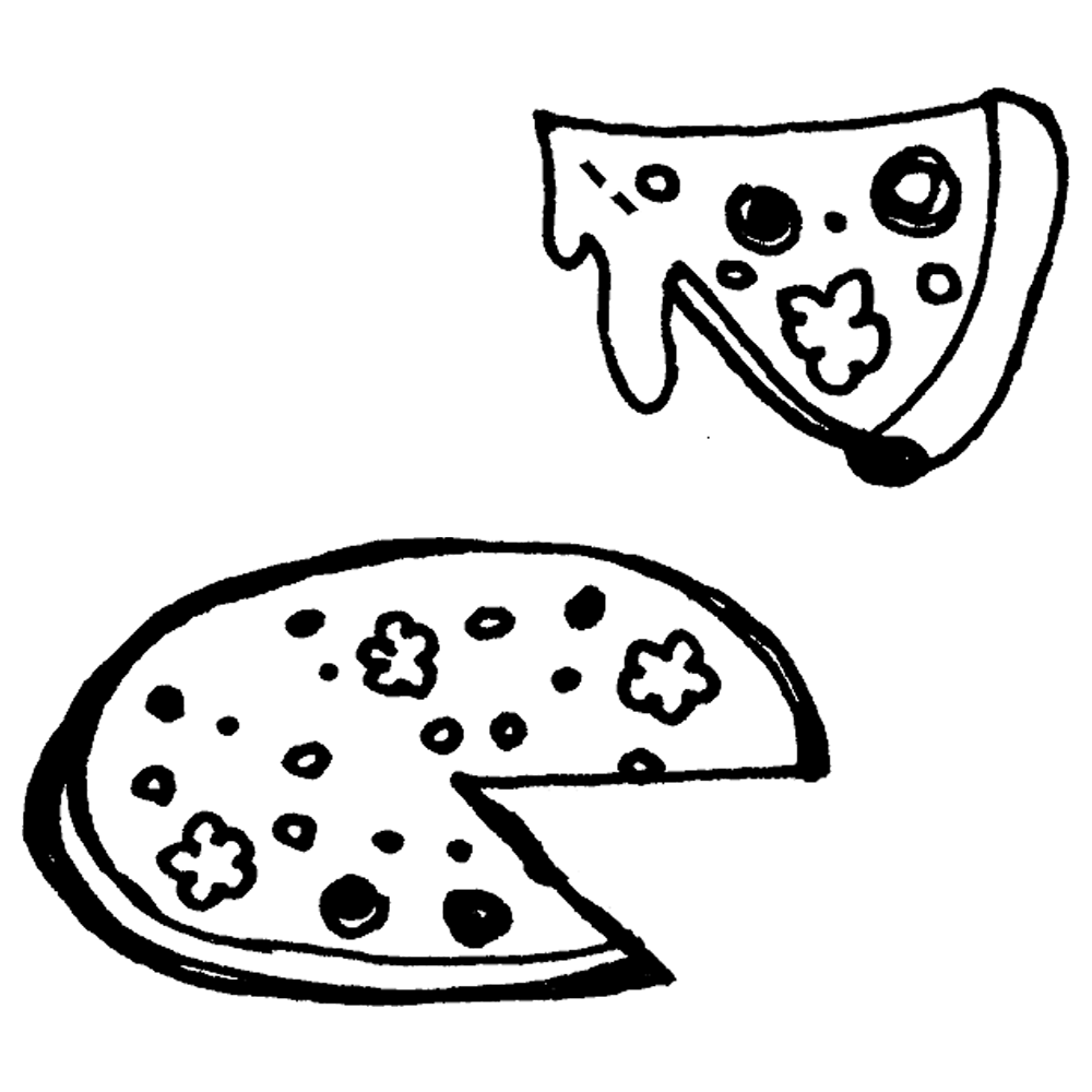 おしゃれ ピザイラスト・フリー素材なら「シンテリ」