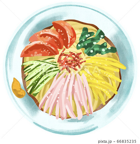 冷やし中華イラスト・フリー素材なら「シンテリ」