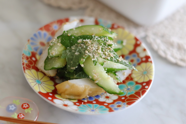キュウリとちくわのめんつゆ和え
