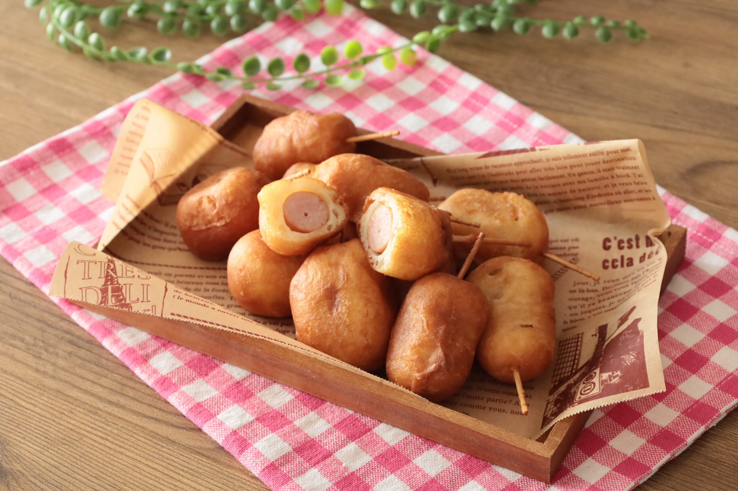 アメリカンドッグのレシピ 小麦粉から生地作り 牛乳不使用 ：白ごはん.com