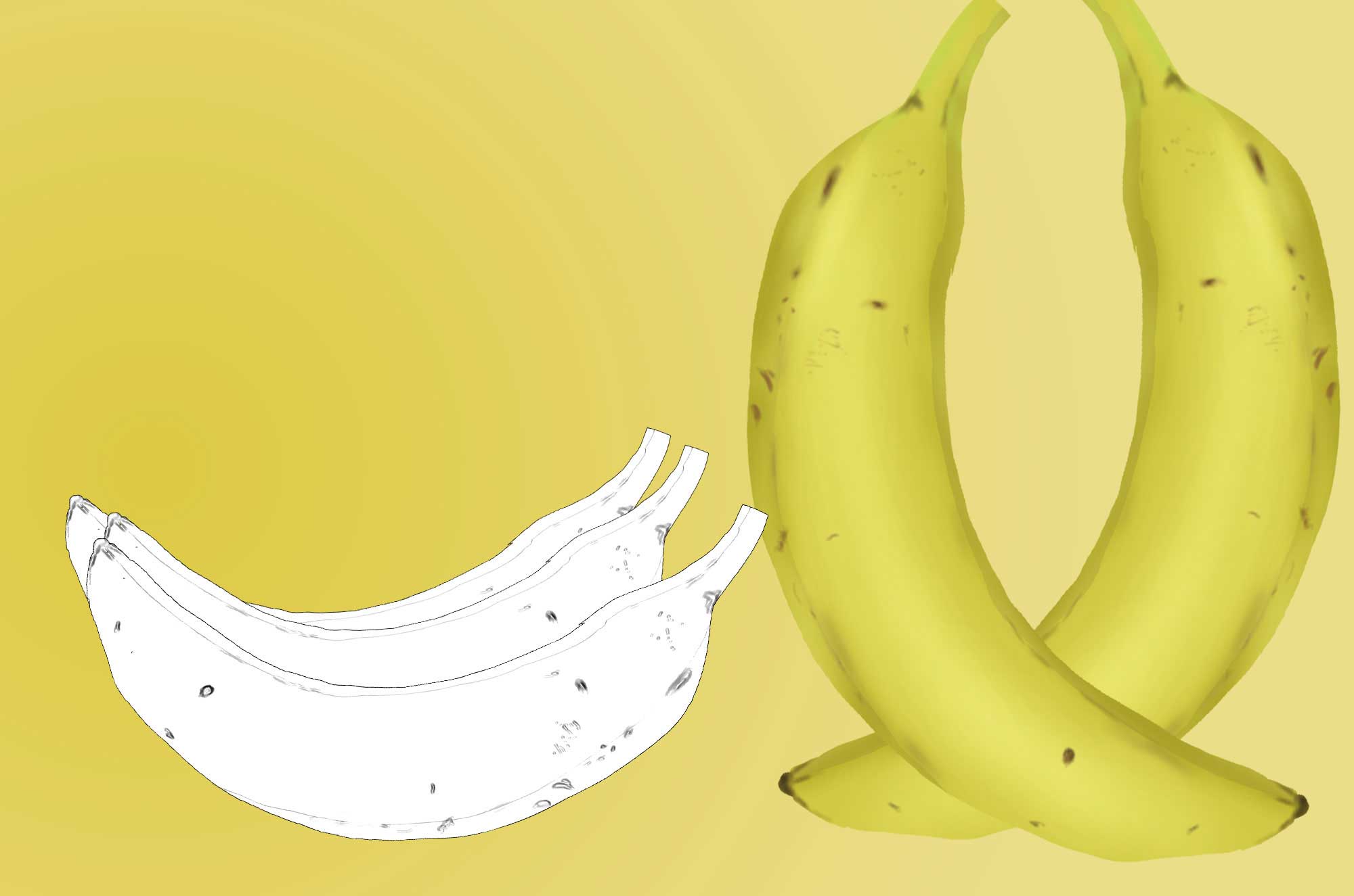 バナナ：イラスト無料