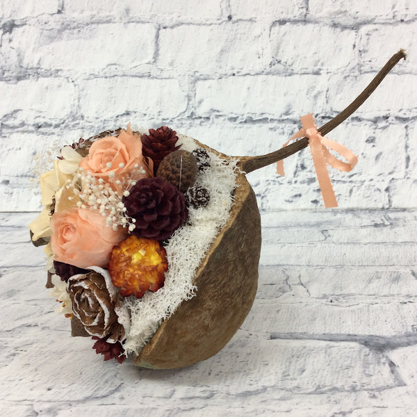 ブッダナッツのドライアレンジ, 果皮の形がブッダ 仏陀 の頭に似ている事から、幸せを呼ぶ実と言われています♪,ブッタナッツアレンジ ,ブッダナッツワークショップ ,ドライフラワーインテリア ,ドライフラワーのある暮らし ,自分でつくると楽しい