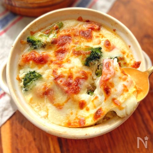 簡単ふわふわ卵と豆腐のグラタン