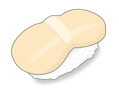 お寿司のイラスト ホタテ2カット- イラストくん