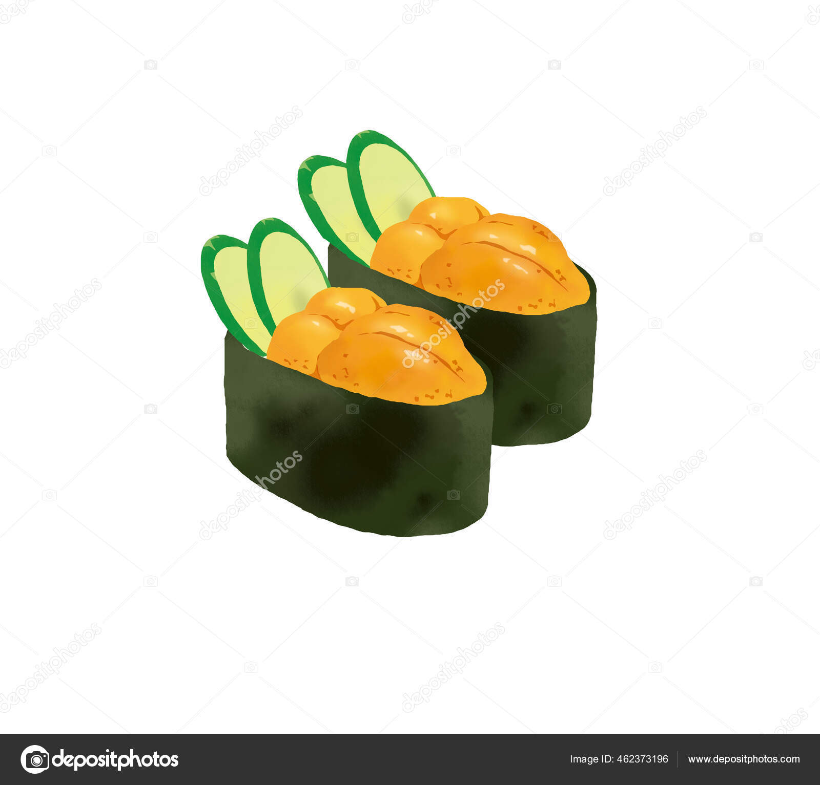 リアルな寿司・甘エビ zipファイル: pdf,jpg,透過png ：イラスト無料