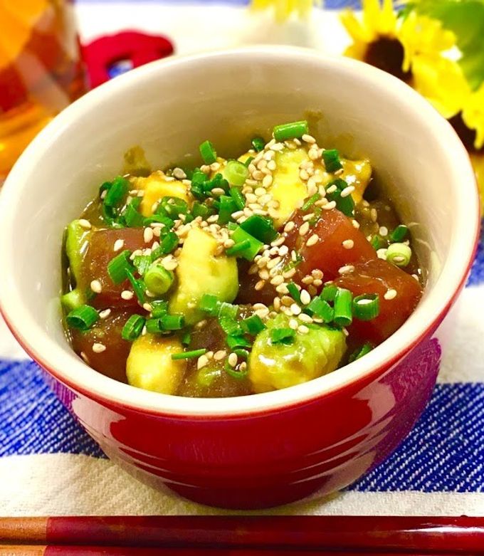 まぐろたたきのポキ風