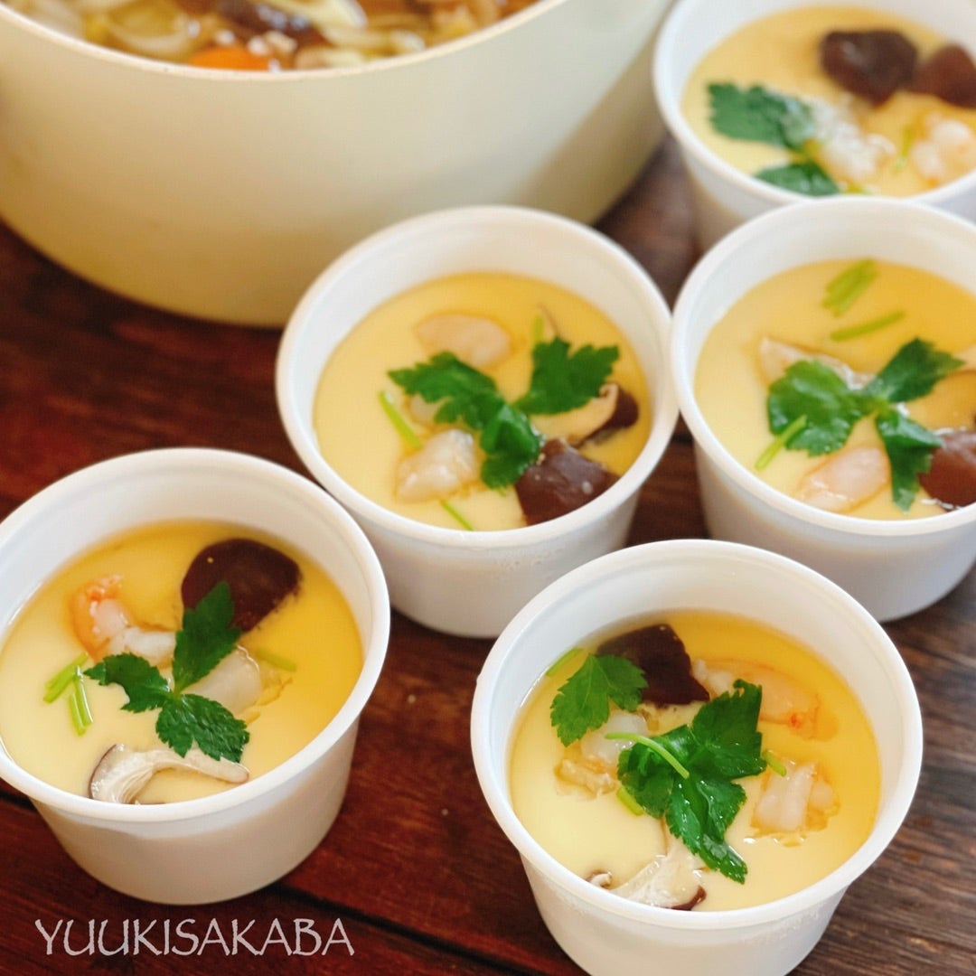 白だしとフライパンでパパッと簡単茶碗蒸し！ - macaroni