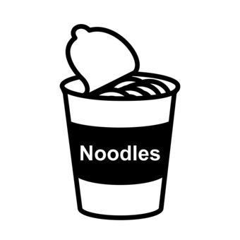 麺類無料のAi・PNG白黒シルエットイラスト