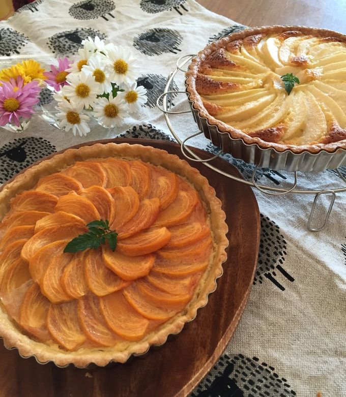 柿とほうじ茶のタルト