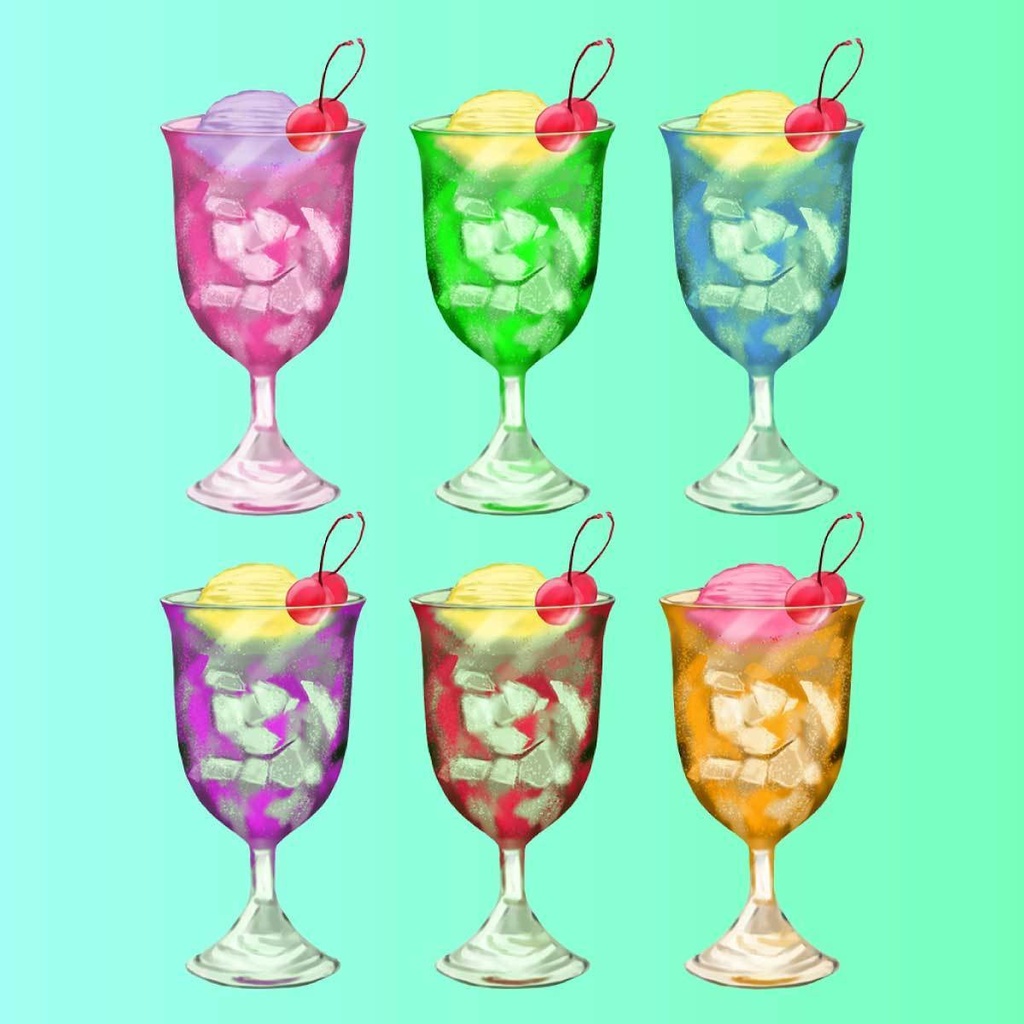 レトロ喫茶 - メロンソーダフロート 11007076644 の写真・イラスト素材アマナイメージズ