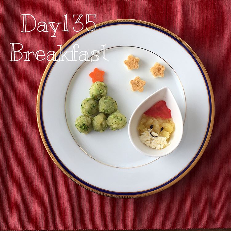 離乳食もクリスマス！手間のいらないリース型マッシュポテト