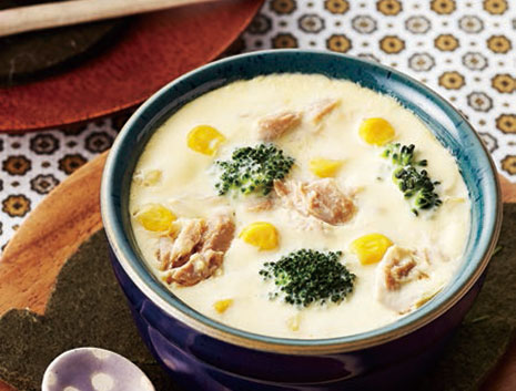 スープの素で！コーンミルク茶碗蒸し