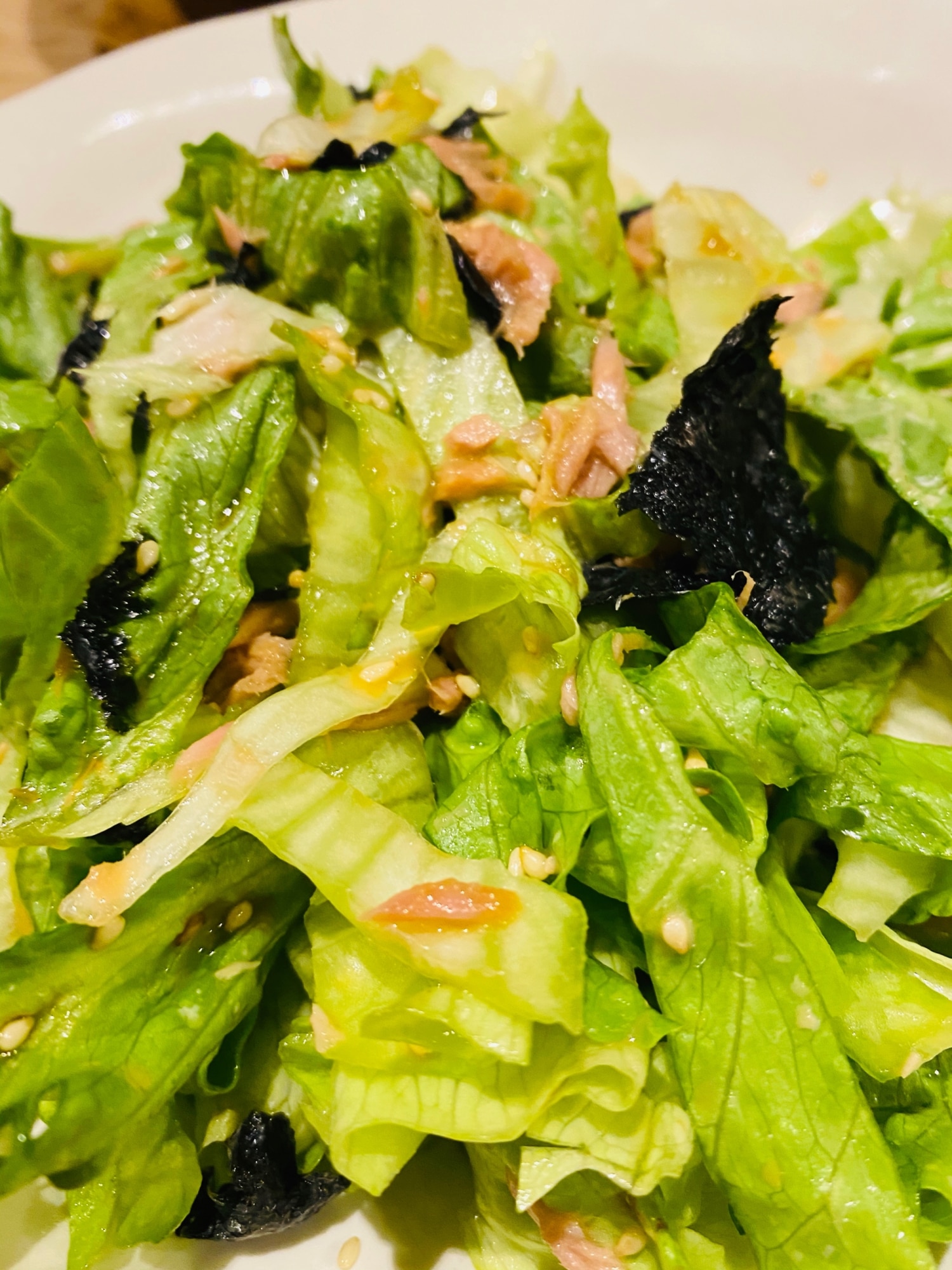 きゅうりとレタスとツナの中華風サラダ