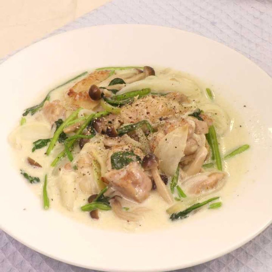 『むね肉de玉ねぎたっぷり♡生姜焼きステーキ』