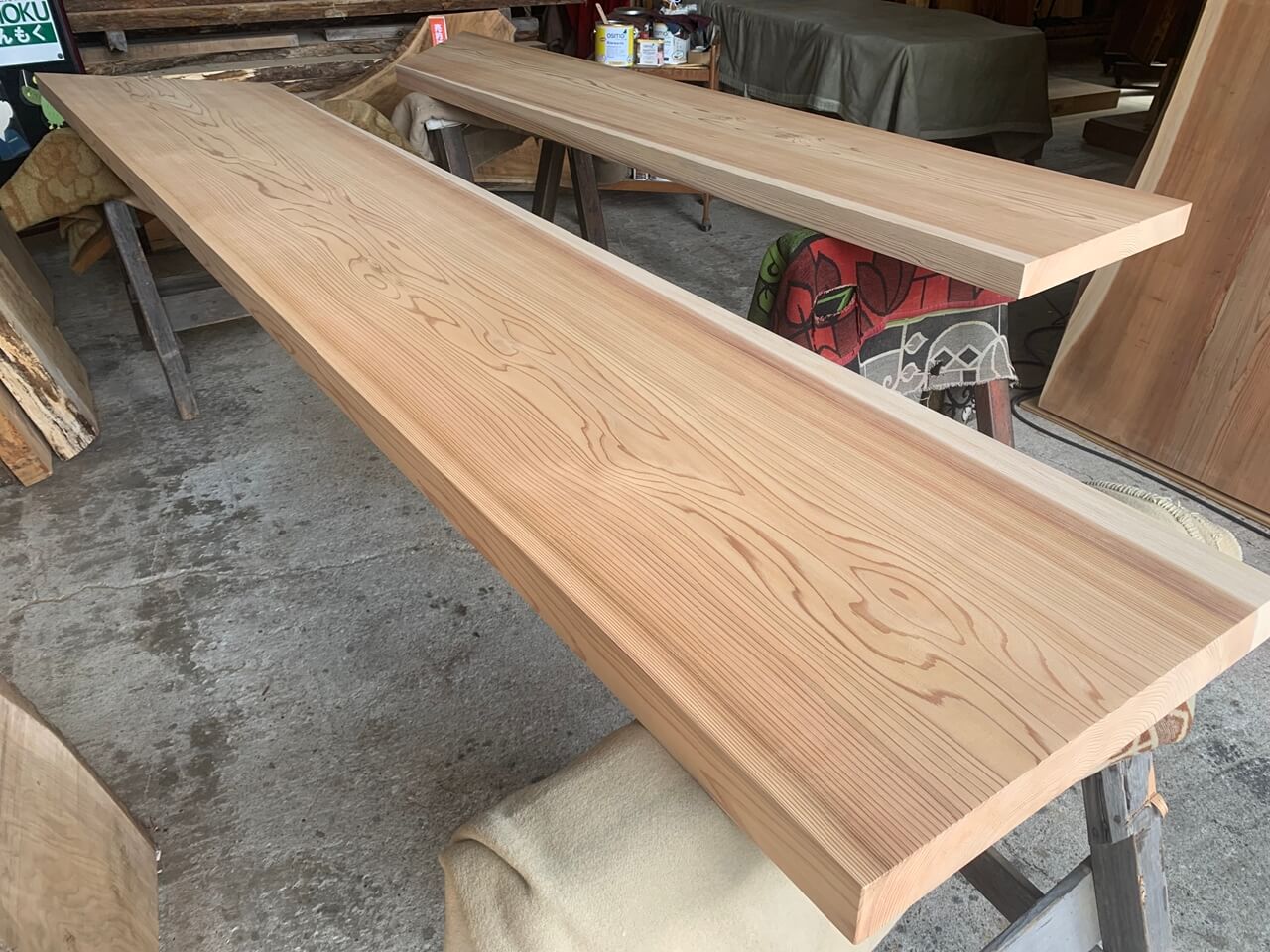 檜 ヒノキ寿司屋のカウンター一枚板一枚板 お取り引き実績一枚板・天板高田製材所