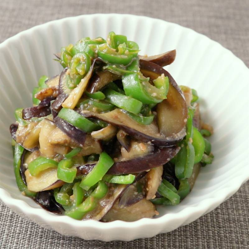 残り物で１品♪『なすと人参とピーマンのごま味噌炒め和え』