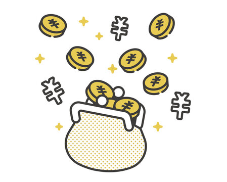 がま口財布イラストレイン🚂 - イラスト無料素材