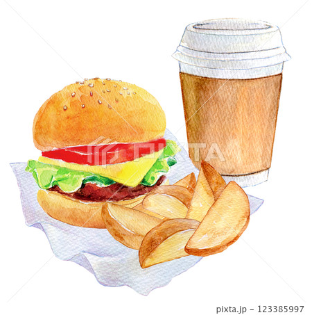 ハンバーガー商用可・フリー素材イラスト素材倉庫コミュノグラフ