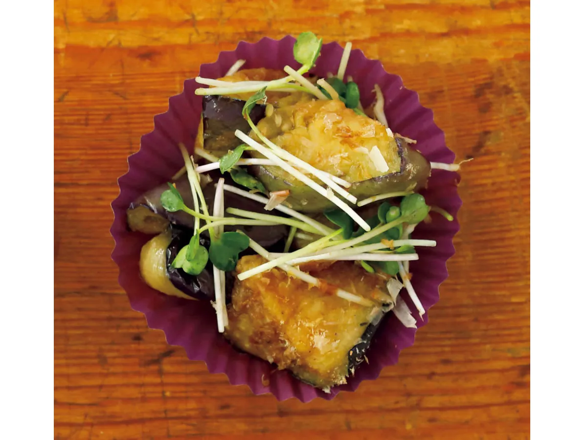 冷凍揚げナスの和風ごまあえ