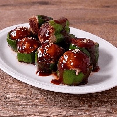 肉汁！ジューシー！はがれにくいコツを伝授！ パン粉なしで作るピーマンの肉詰めの作り方Mimi's Kitchen