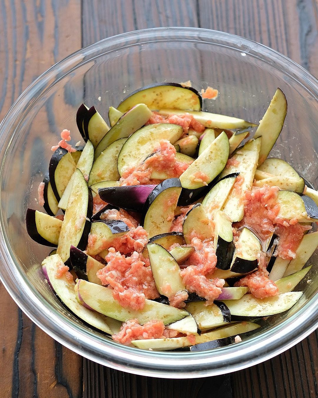 レンジで！なすチーズミンチ