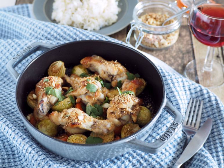 コスパ最高！甘辛とり手羽元と彩り野菜のグリル