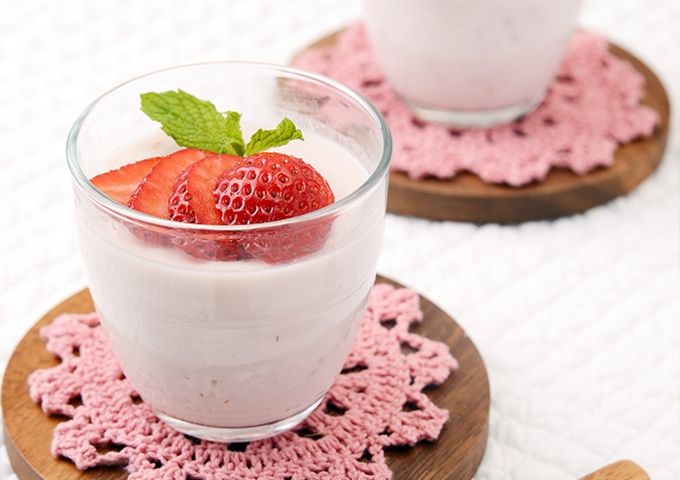 材料5つ！いちご練乳プリンの作り方 How to make strawberry condensed milk pudding