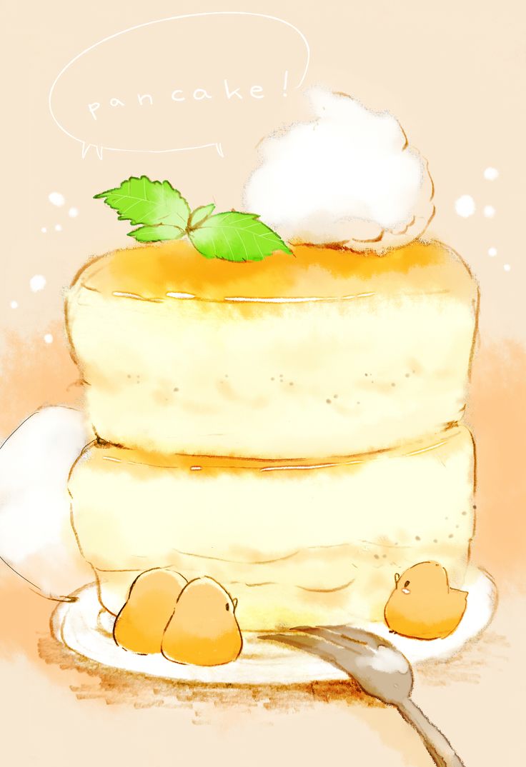 かわいいパンケーキイラストPremiumベクトル素材