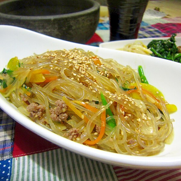 合びき肉のチャプチェ風