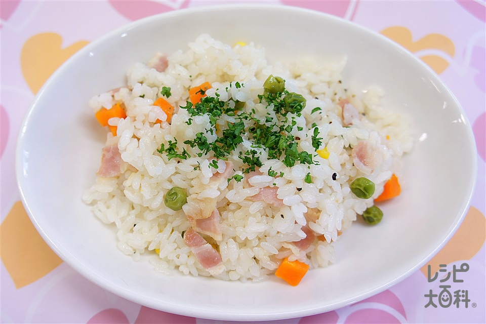 mミックスベジタブルde簡単炊飯器ピラフ