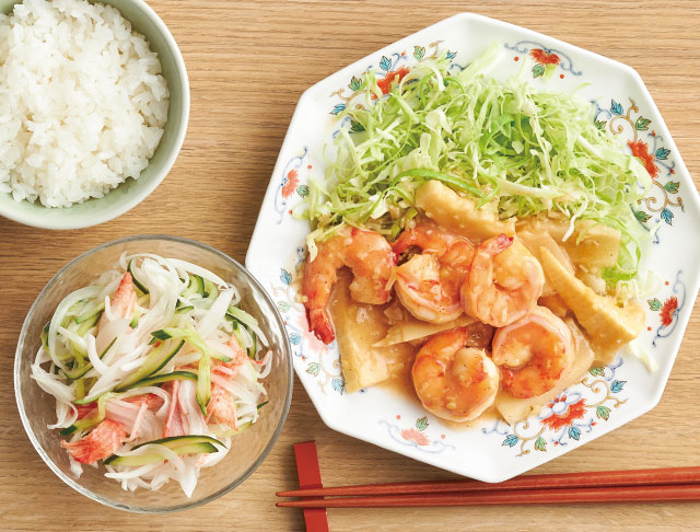 ●鶏胸肉とふんわり卵のチリ炒め