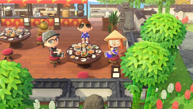 モダンな中華街🐼🫖🌿 YouTube LIVEで作りました！ 中華のレイアウト全然作ったことなくて 皆様のお陰でなんとか出来ました！😭🫶🏼アーカイブ残しましたので よかったらご覧ください🍵❕ポケ森どうぶつの森ポケットキャンプコンプリートポケ森レイアウトポケ森