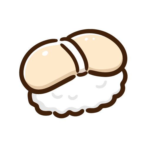 かわいいホタテ寿司のイラスト素材無料ダウンロード IllustCute