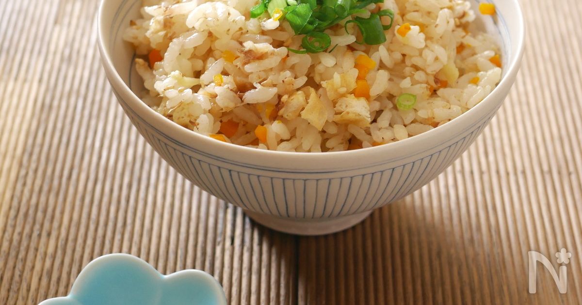 ちりめんじゃことかつお節の炊き込みご飯