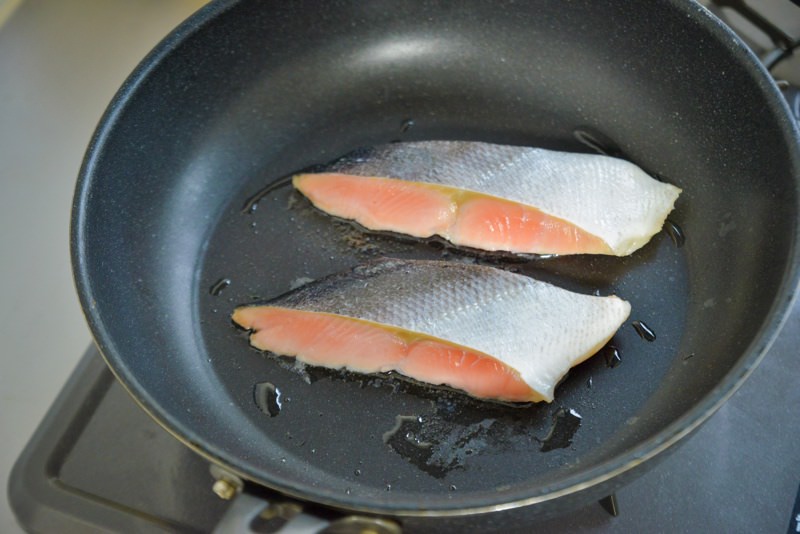 鮭のジェノベーゼクリームリゾット風