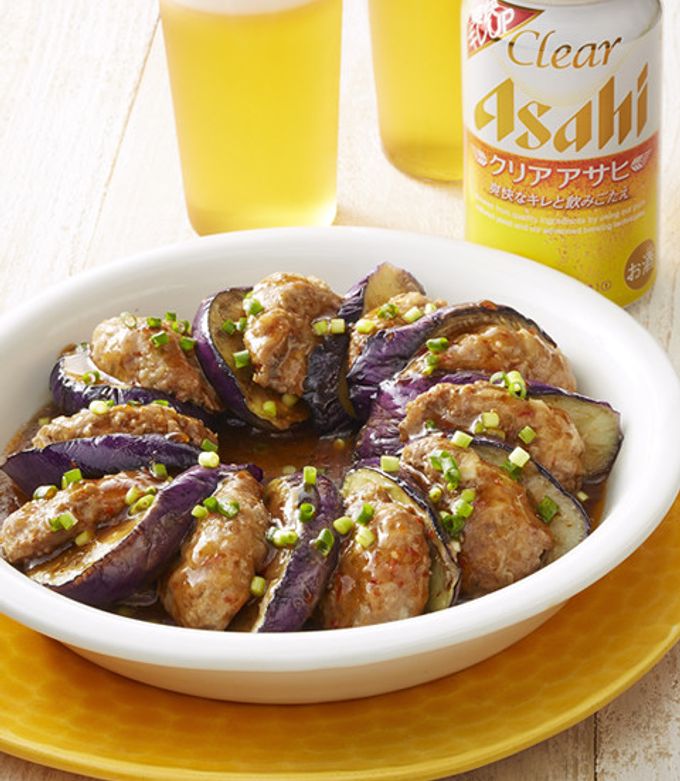 ナスとレンコン鶏挽き肉の重ね蒸し